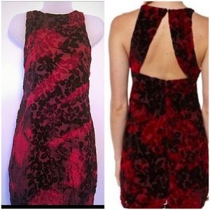 Somedays lovin red crush velvet burnout dress Sz M